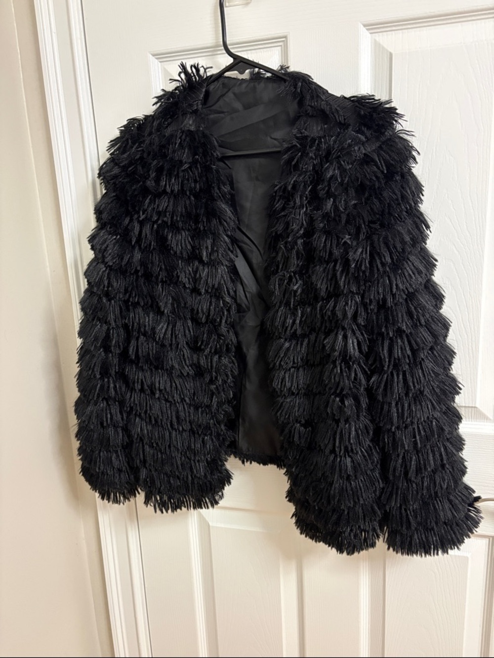 Black Faux-Fur Fringe Jacket - Women
